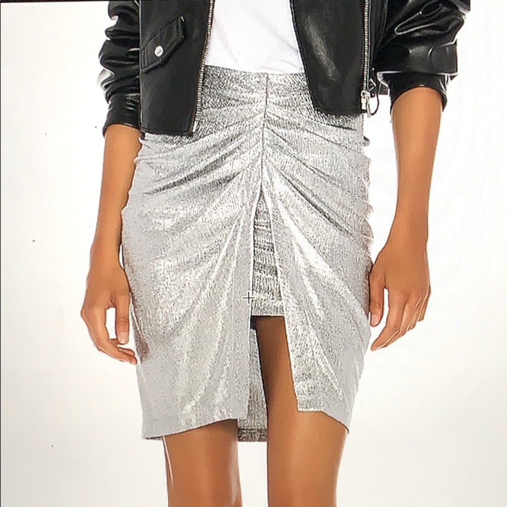 NWT IRO Tirda Midi Skirt silver
